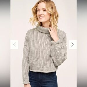 Moth Gray Chunky Knit Cowl Sweater